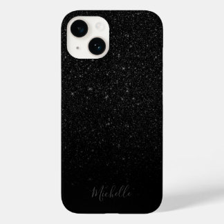 Moderner Schwarzer Glitzer Minimalistischer Indivi Case-Mate iPhone 14 Hülle