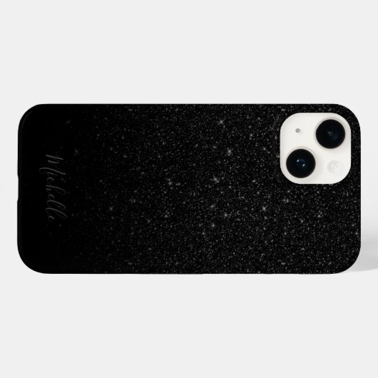 Moderner Schwarzer Glitzer Minimalistischer Indivi Case-Mate iPhone Hülle (Rückseite (Horizontal))
