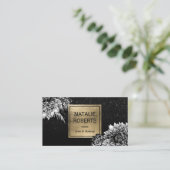 Moderner schwarzer Glitzer-Schönheits-mit Visitenkarte (Stehend Vorderseite)