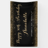Moderner Schwarzer Glitzer Sparkasse jeden Geburts Banner (Vertikal)