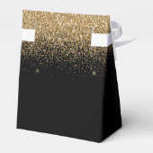 Moderner Schwarzer Glitzer Sparkasse jeden Geburts Geschenkschachtel (Rückseite)