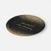 Moderner Schwarzer Glitzer Sparkasse jeden Geburts Pappteller (Schrägansicht)