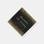 Moderner Schwarzer Glitzer Sparkasse jeden Geburts Serviette (Ecke)