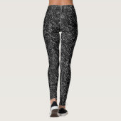 Moderner Schwarzer Glitzer Sparkeln Leggings (Rückseite)
