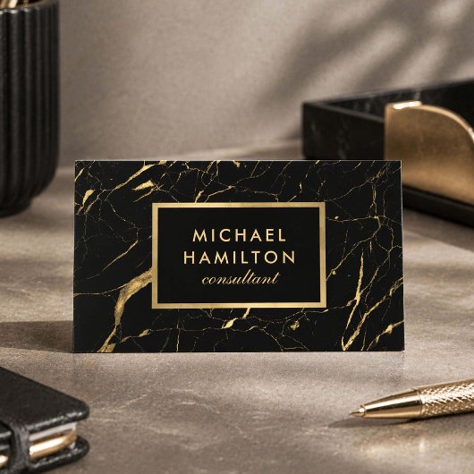 Moderner Schwarzer Gold Berater Proficient Visitenkarte