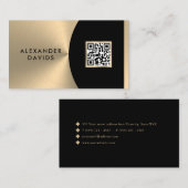 Moderner schwarzer Gold-Code Visitenkarte (Vorne/Hinten)