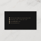Moderner schwarzer Gold-Code Visitenkarte (Rückseite)