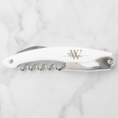 Moderner schwarzer Gold-Monogramm-Schriftname Kellnermesser (Rückseite)
