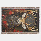 Moderner Schwarzer Gold und Roter Weihnachtsbaum Decke (Vorderseite)