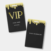 Moderner Schwarzer Gold VIP Pass Ausweis (Vorder- & Rückseite)
