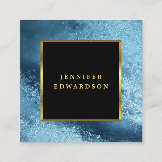 Moderner schwarzer Goldcode QR beruflich Quadratische Visitenkarte (Vorderseite)