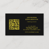 Moderner schwarzer Goldcode QR beruflich Visitenkarte (Rückseite)