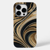 Moderner Schwarzer Goldener Marmor Cool Case-Mate iPhone Hülle (Rückseite)