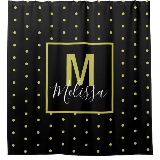 Moderner schwarzer goldener Rundkreismuster Duschv Duschvorhang (Vorderseite)