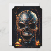 Moderner Schwarzer Goldröwe aus erwachsenem Hallow Einladung (Rückseite)