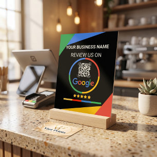 Moderner schwarzer Google-Bewertungs-QR-Code Acrylschild