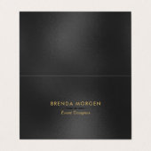 Moderner schwarzer Hintergrund Visitenkarten (Außenseite Aufgefaltet)