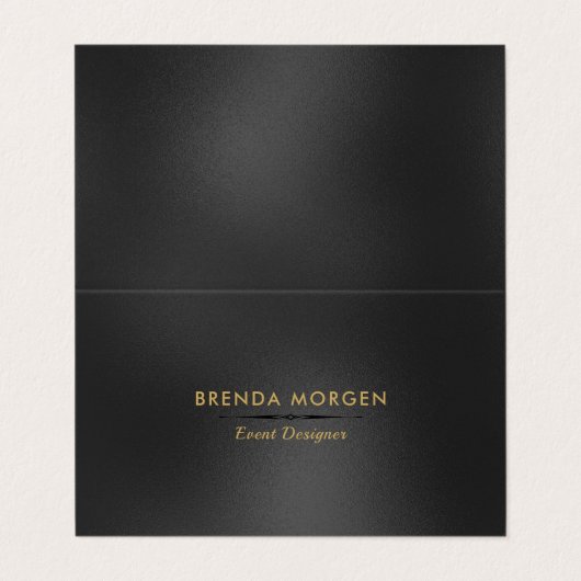 Moderner schwarzer Hintergrund Visitenkarten (Außenseite Aufgefaltet)