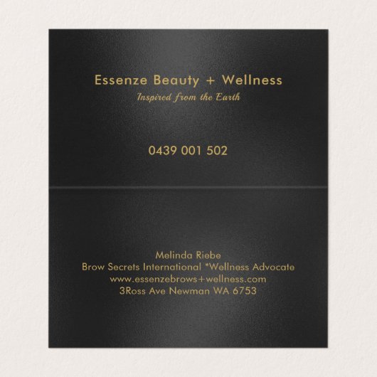 Moderner schwarzer Hintergrund Visitenkarten (Innenseite Aufgefaltet)