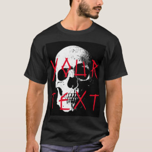 Moderner Schwarzer Horror Text Mens Halloween T-Shirt
