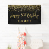 Moderner schwarzer Imitat-GoldGlitzer-30. Banner (Insitu)