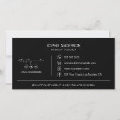 Moderner Schwarzer Innenarchitekten-Profi-Logo Dankeskarte (Rückseite)