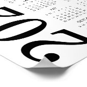 Moderner Schwarzer Kalender 2027 mit Gold Poster (Ecke)