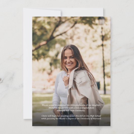 Moderner Schwarzer Klassiker 5 Foto Collage Abschl Ankündigung (Rückseite)