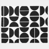 Moderner Schwarzer Kreis abstrakt Fleecedecke (Vorderseite (Horizontal))