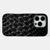 Moderner schwarzer Krokodil Case-Mate iPhone Hülle (Rückseite (Horizontal))