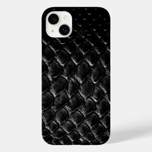 Moderner schwarzer Krokodil Case-Mate iPhone Hülle (Rückseite)