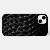Moderner schwarzer Krokodil Case-Mate iPhone Hülle (Rückseite (Horizontal))