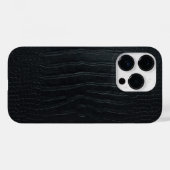 Moderner schwarzer Krokodil Case-Mate iPhone Hülle (Rückseite (Horizontal))