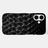 Moderner schwarzer Krokodil Case-Mate iPhone Hülle (Rückseite (Horizontal))