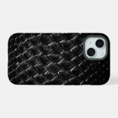 Moderner schwarzer Krokodil iPhone 15 Hülle (Rückseite (Horizontal))
