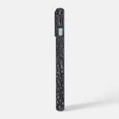 Moderner schwarzer Krokodil iPhone 15 Hülle (Linke Seite)