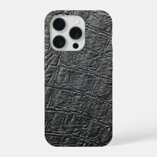Moderner schwarzer Krokodil iPhone 15 Pro Hülle