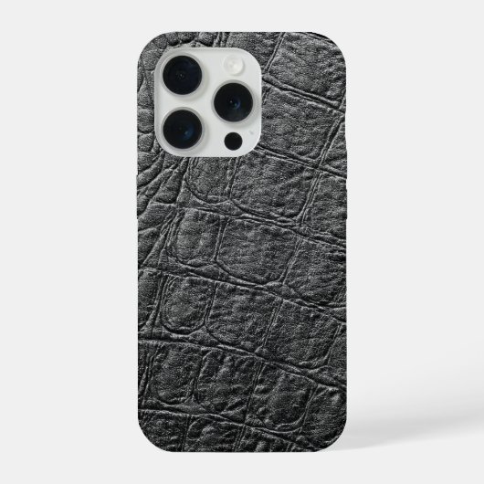 Moderner schwarzer Krokodil iPhone Hülle (Rückseite)