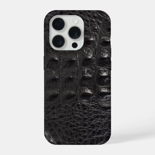 Moderner schwarzer Krokodil iPhone Hülle (Rückseite)