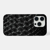 Moderner schwarzer Krokodil iPhone Hülle (Rückseite (Horizontal))
