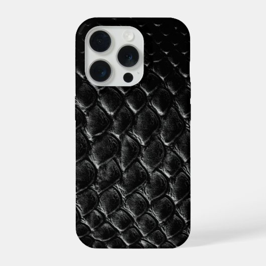 Moderner schwarzer Krokodil iPhone Hülle (Rückseite)