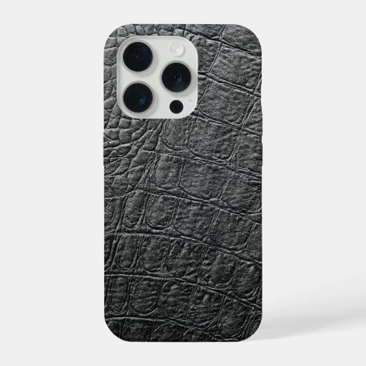 Moderner schwarzer Krokodil iPhone Hülle (Rückseite)