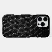 Moderner schwarzer Krokodil iPhone Hülle (Rückseite (Horizontal))