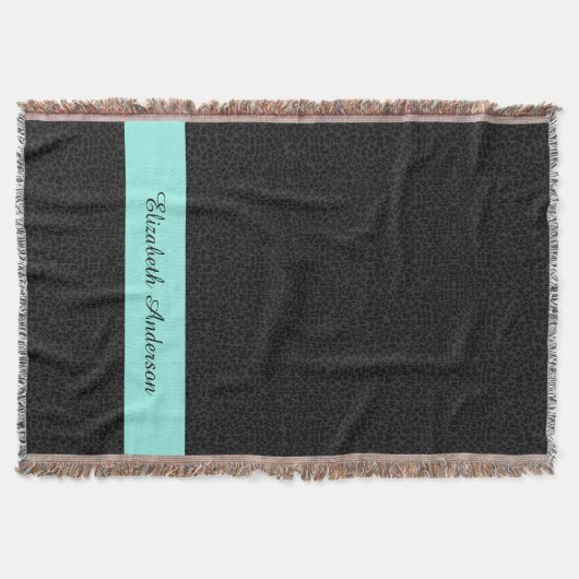 Moderner schwarzer Leopard-Druck-Aqua-Streifen mit Decke (Vorderseite)