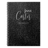 Moderner schwarzer Leopard Notizblock (Vorderseite)