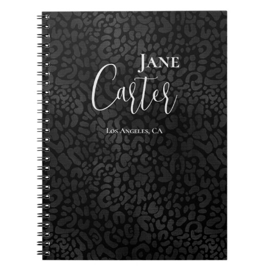 Moderner schwarzer Leopard Notizblock (Vorderseite)