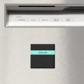 Moderner schwarzer Leopard Print Aqua Strip mit Na Magnet (In Situ (Geschirrspüler))