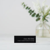 Moderner schwarzer Leseszitat Minimal-Lesezeichen Mini Visitenkarte (Stehend Vorderseite)