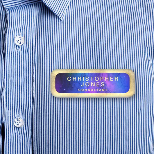 Moderner Schwarzer Lila Außennebel Namensschild