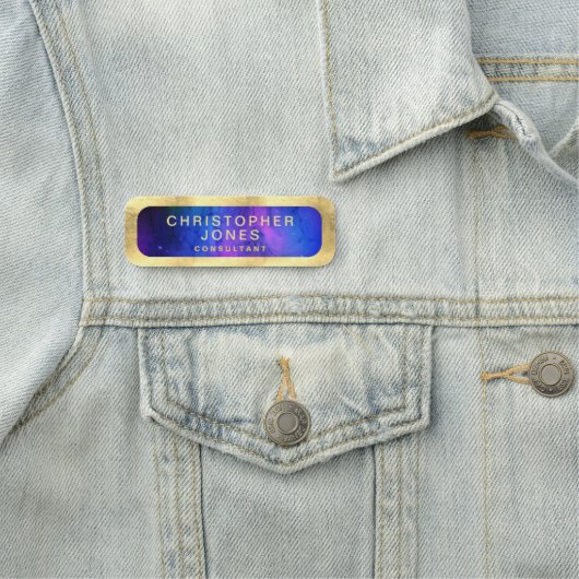 Moderner Schwarzer Lila Außennebel Namensschild (Beispiel)